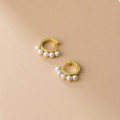 A35619 s925 sterling silver chic simple small trendy pearl earrings