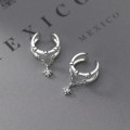 A45444 s925 sterling silver elegant rhinestone double layered clipon earrings