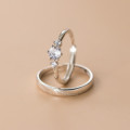 A44461 s925 sterling silver dainty simple fashion elegant rhinestone ring