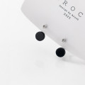 A33856 s925 sterling silver simple geometric black circle trendy chic earrings