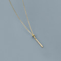 A35290 s925 sterling silver chic simple trendy screw rhinestone unique necklace