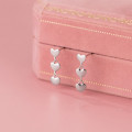 A37830 s925 sterling silver heart sweet elegant fringe earrings