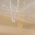 A44261 s925 silver rhinestone necklace