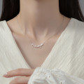 A42125 s925 sterling silver sparkling rhinestone stars extra dainty necklace