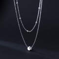 A34042 s925 sterling silver doublelayer necklace