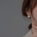 A36657 s925 sterling silver simple fashion hollowed chic earrings