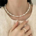A38824 hot simple sterling silver pearl necklace
