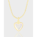 A41724 design white heart sterling silver s925 necklace