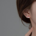 A35880 s925 sterling silver cute sweet rhinestone unique earrings