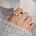 A40171 s925 sterling silver rhinestone initial unique design ring