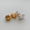 A42742 sterling silver wrinkled simple elegant stud earrings
