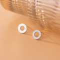 A35987 s925 sterling silver circle earrings