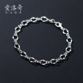 A33370 s925 sterling silver simple hollowed weave charm bracelet