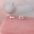 A44927 s925 sterling silver sweet dainty fishbone stud earrings