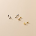 A33770 s925 sterling silver simple fashionY initial earrings