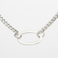 A32980 s925 sterling silver vintage simple pendant chic oval geometric necklace