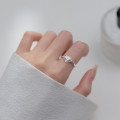 A36146 s925 sterling silver cute rhinestone fashion adjustable ring