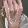 A41101 s925 sterling silver vintage elegant gold necklace