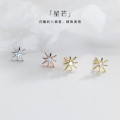 A43164 s925 sterling silver stud extra dainty rhinestone sweet earrings