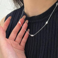 A42738 sterling silver heart simple elegant necklace