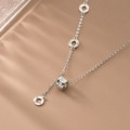 A38086 s925 sterling silver rhinestone copper design elegant necklace