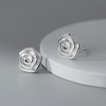A40808 s925 sterling silver trendy rose stud elegant earrings