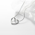 A36935 s925 sterling silver women heartshape hollowed simple design necklace