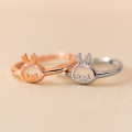 A39796 s925 sterling silver rabbit hollowed sweet elegant earrings ring