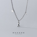 A31268 s925 sterling silver thai silver vintage bear pendant necklace