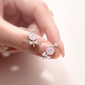 A33790 s925 sterling silver lollipop print bow earrings