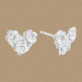 A45477 heartshape stud sterling silver s925 flower earrings