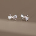 A40023 s925 sterling silver dainty rhinestone butterfly stud elegant grade earrings
