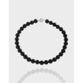 A41465 design ball black agate sterling silver s925 necklace
