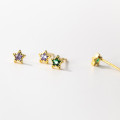 A36711 s925 sterling silver cute star rhinestone earrings
