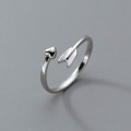 A38480 s925 sterling silver heart design simple ring