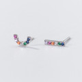 A39730 s925 sterling silver rhinestone stud design elegant geometric earrings