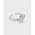 A33467 design geometric square pink qualitys925 sterling silver adjustable ring