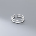 A36154 s925 sterling silver unique adjustable doublelayer ring