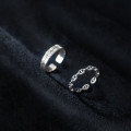 A35088 s925 sterling silver chic thai silver vintage letter ring