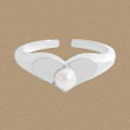 A45082 pearl heart sterling silver s925 heartshape ring