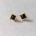 A37503 s925 sterling silver square artificial earrings