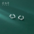 A33128 s925 sterling silver fashion chic hollowed bar clipon simple unique earrings