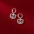 A35952 s925 sterling silver sparkling hollowed simple cute sweet earrings
