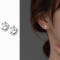 A36402 s925 sterling silver simple fashion rhinestone cross chic uniqu earrings