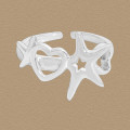 A45475 hollowed stars heart sterling silver s925 heartshape ring