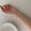 A34304 s925 sterling silver unique handmade braided irregular charm bracelet