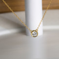 A43305 s925 sterling silver goldplated gold elegant rhinestone necklace