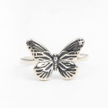 A32657 s925 sterling silver vintage butterfly unique silver ring