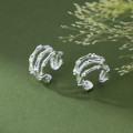 A40852 s925 sterling silver cute layered hollowed clipon unique earrings