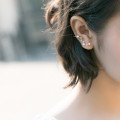 A40605 s925 silver clipon fashion sweet rhinestone elegant stud earrings
